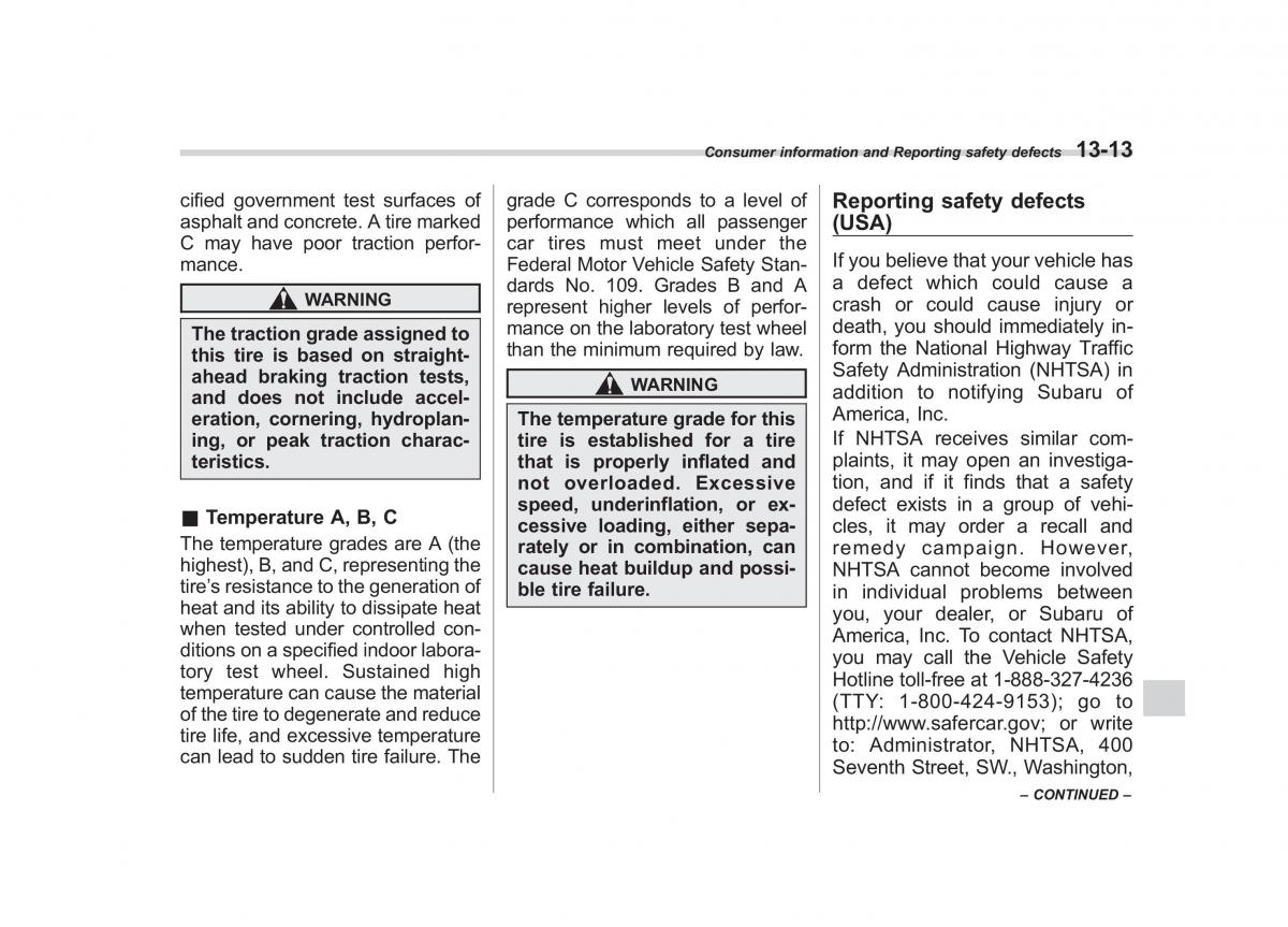 Subaru Outback Legacy III 3 owners manual / page 430