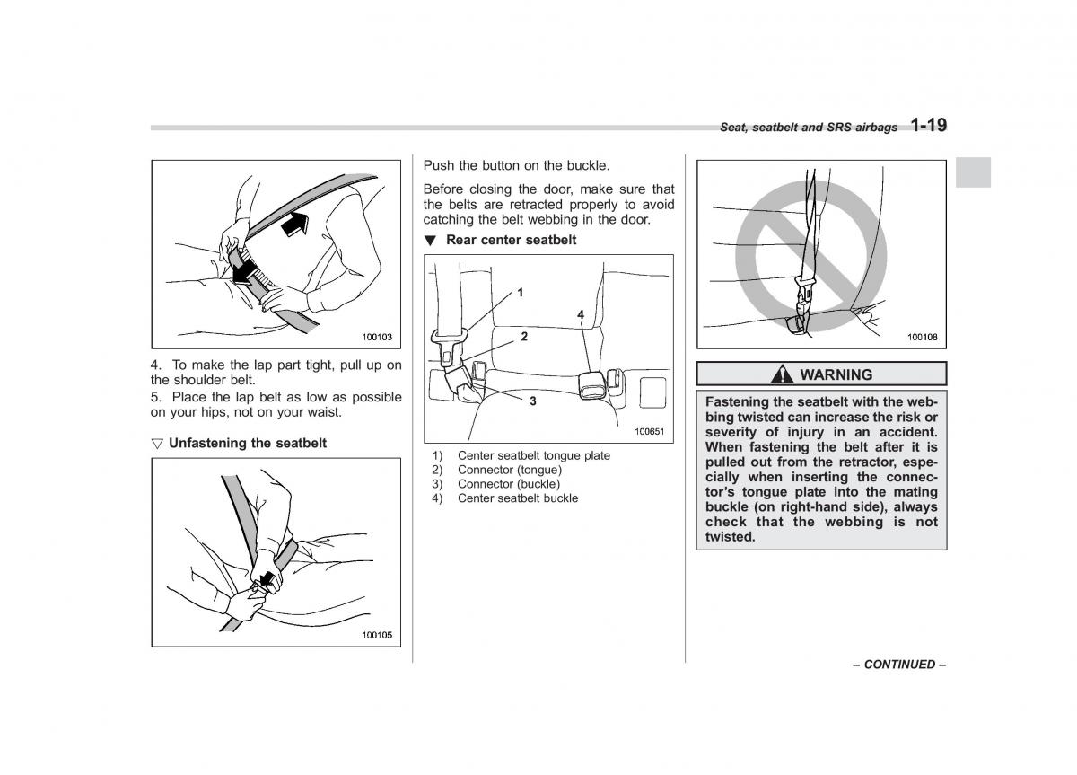 Subaru Outback Legacy III 3 owners manual / page 44