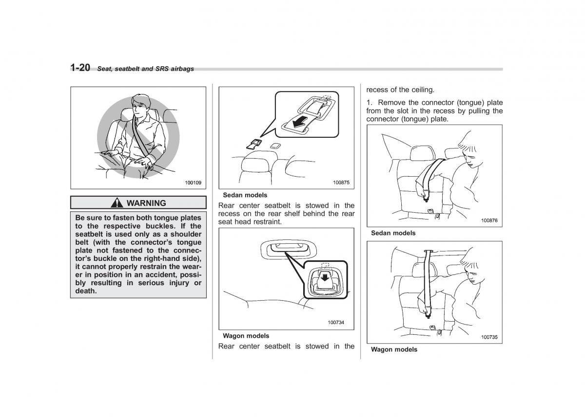 Subaru Outback Legacy III 3 owners manual / page 45