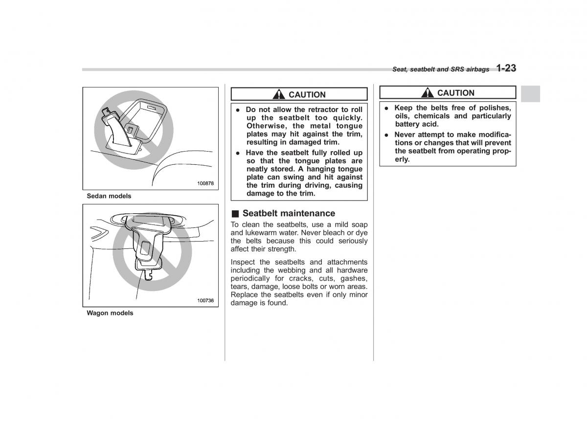 Subaru Outback Legacy III 3 owners manual / page 48