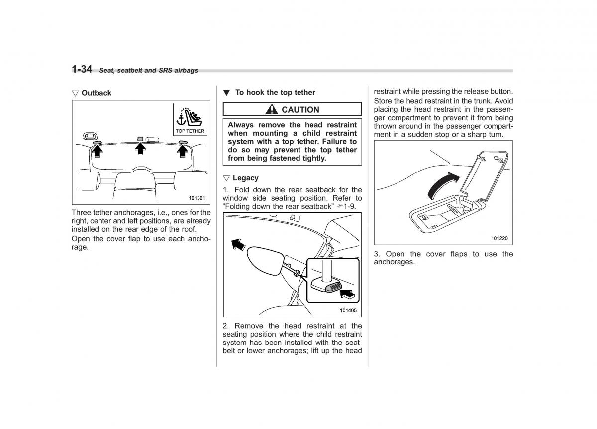 Subaru Outback Legacy IV 4 owners manual / page 57