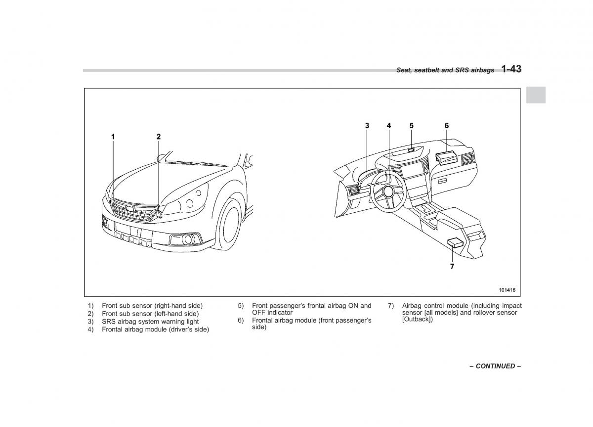 Subaru Outback Legacy IV 4 owners manual / page 66