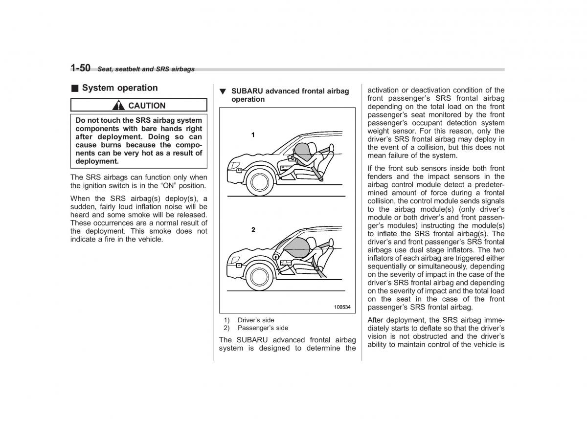 Subaru Outback Legacy IV 4 owners manual / page 73