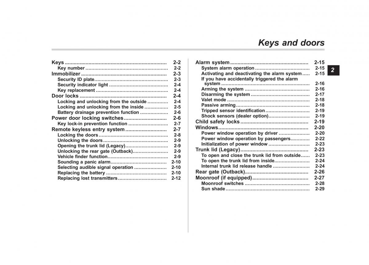 Subaru Outback Legacy IV 4 owners manual / page 90