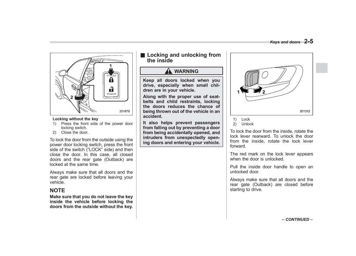 Subaru Outback Legacy IV 4 owners manual / page 94