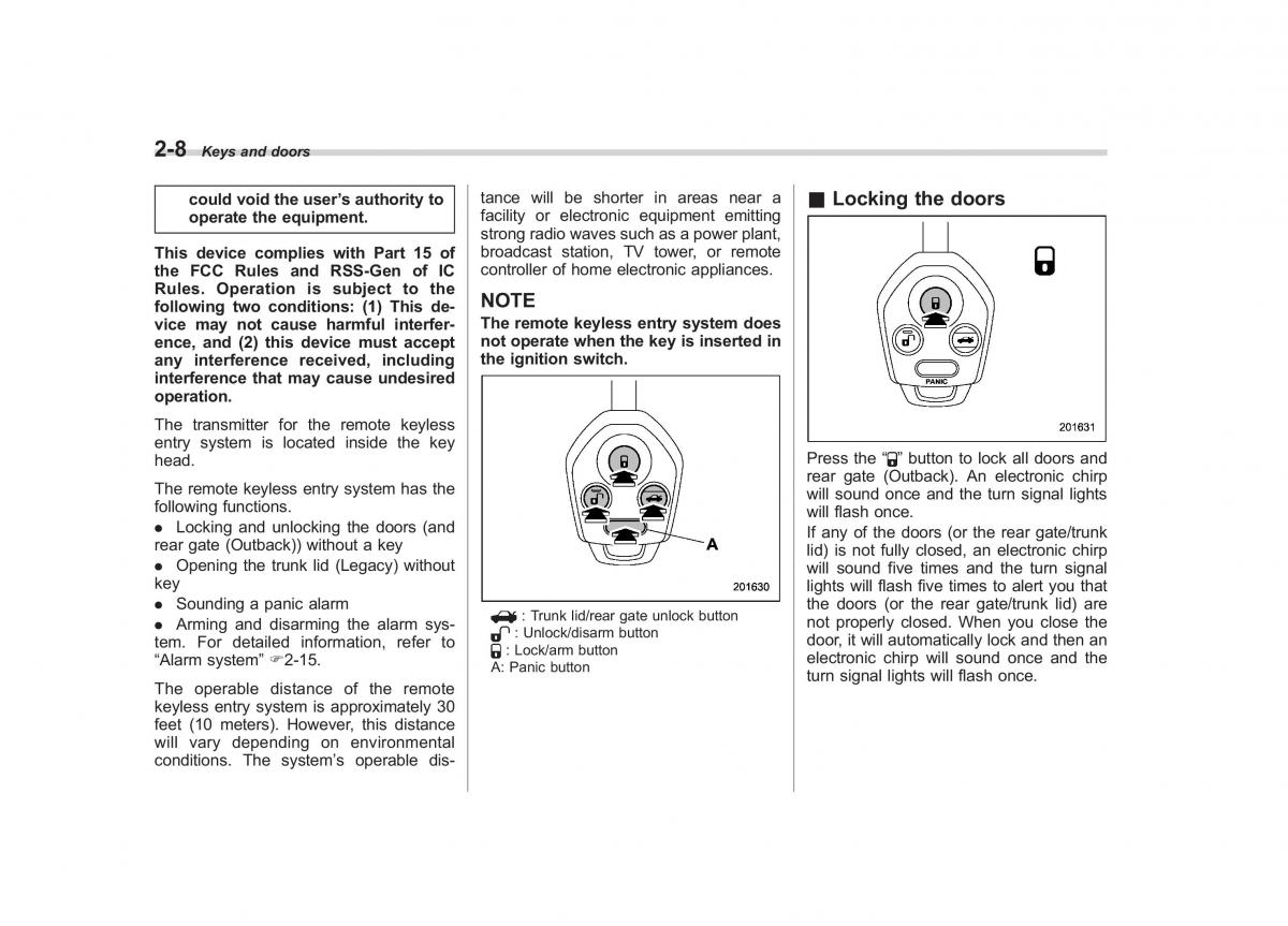 Subaru Outback Legacy IV 4 owners manual / page 97