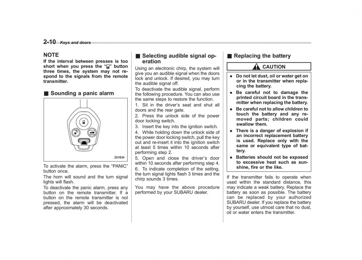 Subaru Outback Legacy IV 4 owners manual / page 99