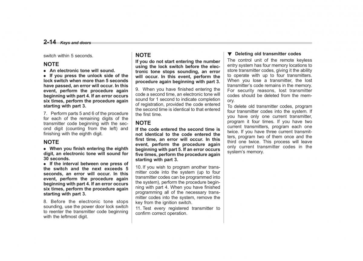 Subaru Outback Legacy IV 4 owners manual / page 103