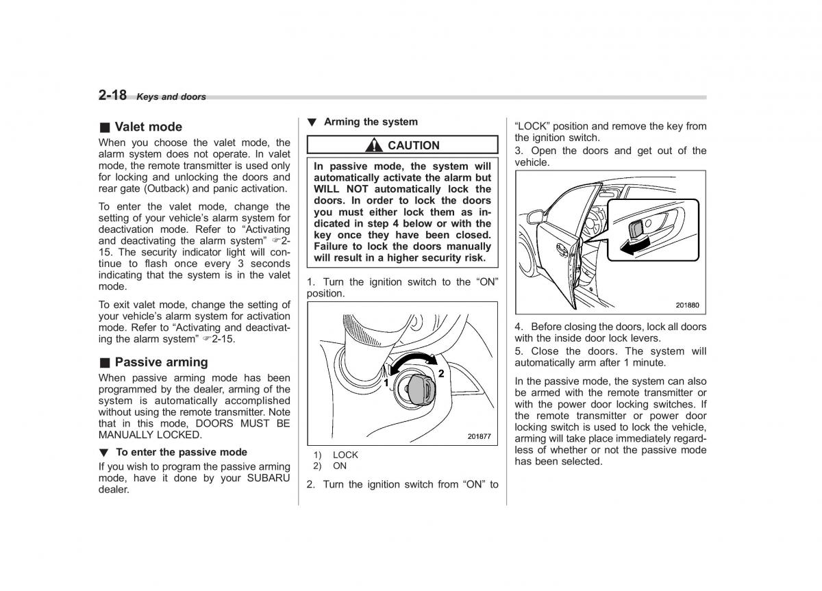 Subaru Outback Legacy IV 4 owners manual / page 107