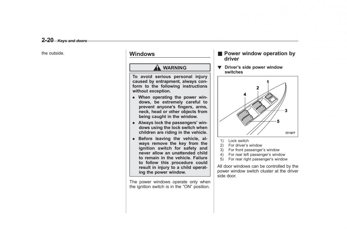 Subaru Outback Legacy IV 4 owners manual / page 109