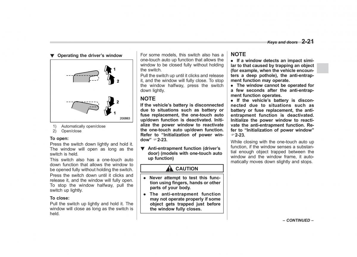 Subaru Outback Legacy IV 4 owners manual / page 110