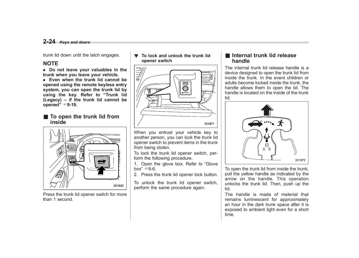 Subaru Outback Legacy IV 4 owners manual / page 113