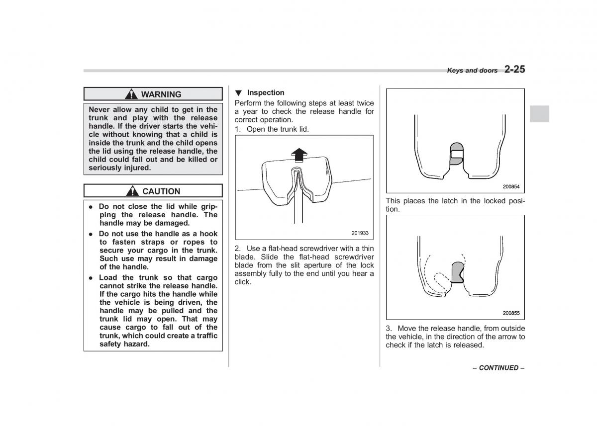 Subaru Outback Legacy IV 4 owners manual / page 114