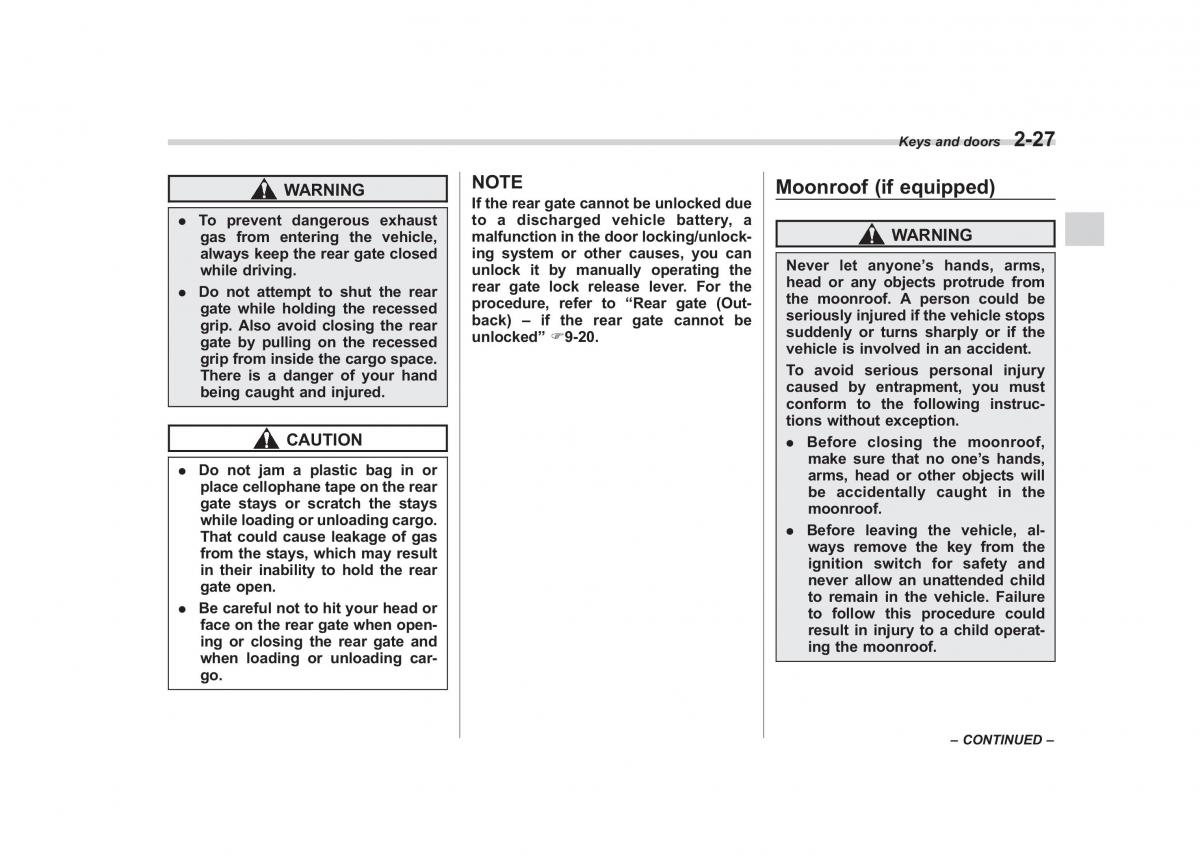 Subaru Outback Legacy IV 4 owners manual / page 116