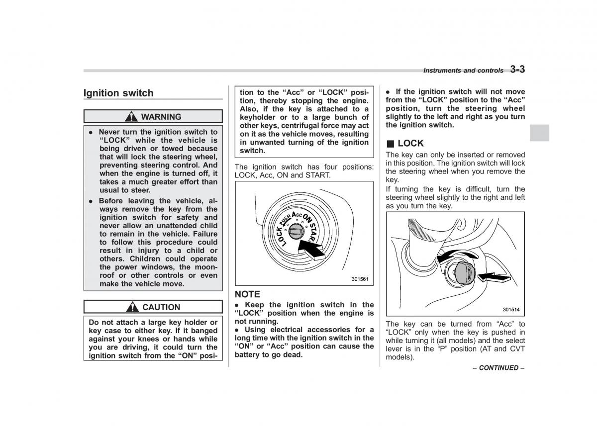 Subaru Outback Legacy IV 4 owners manual / page 122