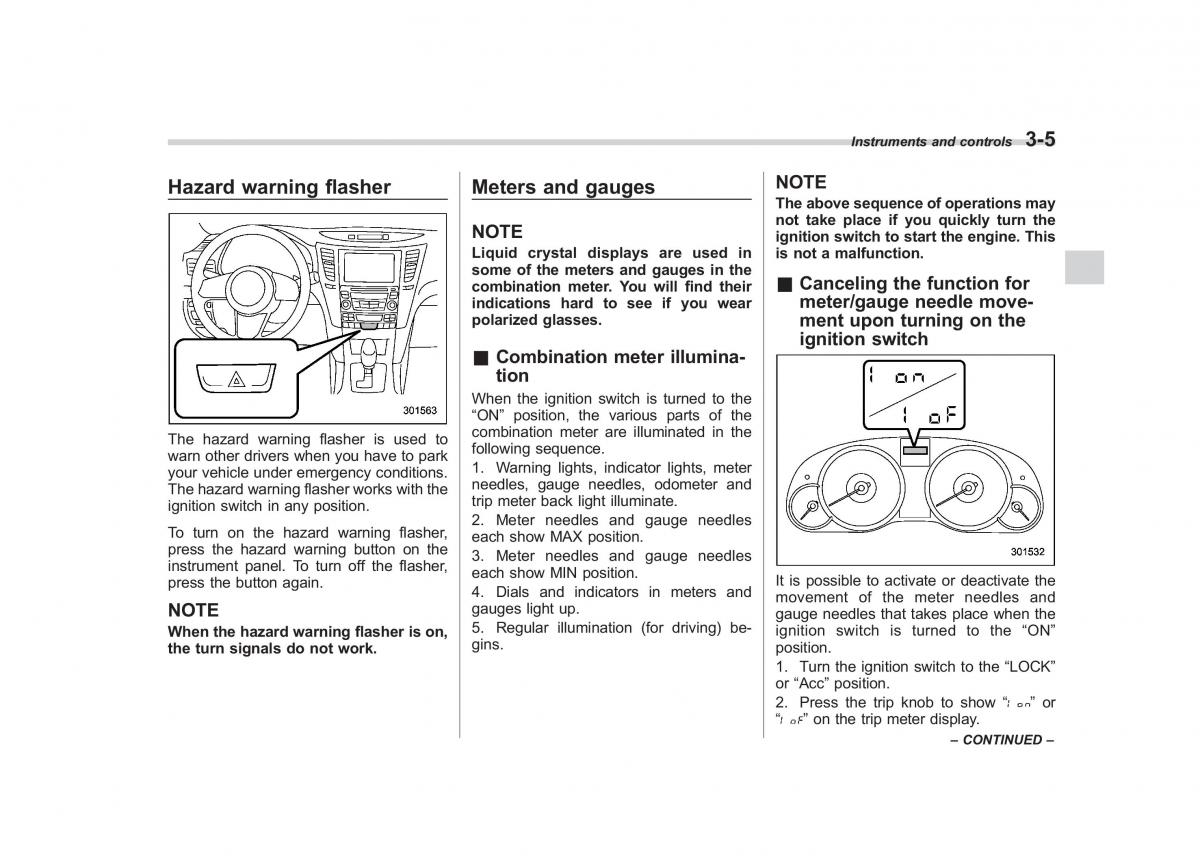 Subaru Outback Legacy IV 4 owners manual / page 124