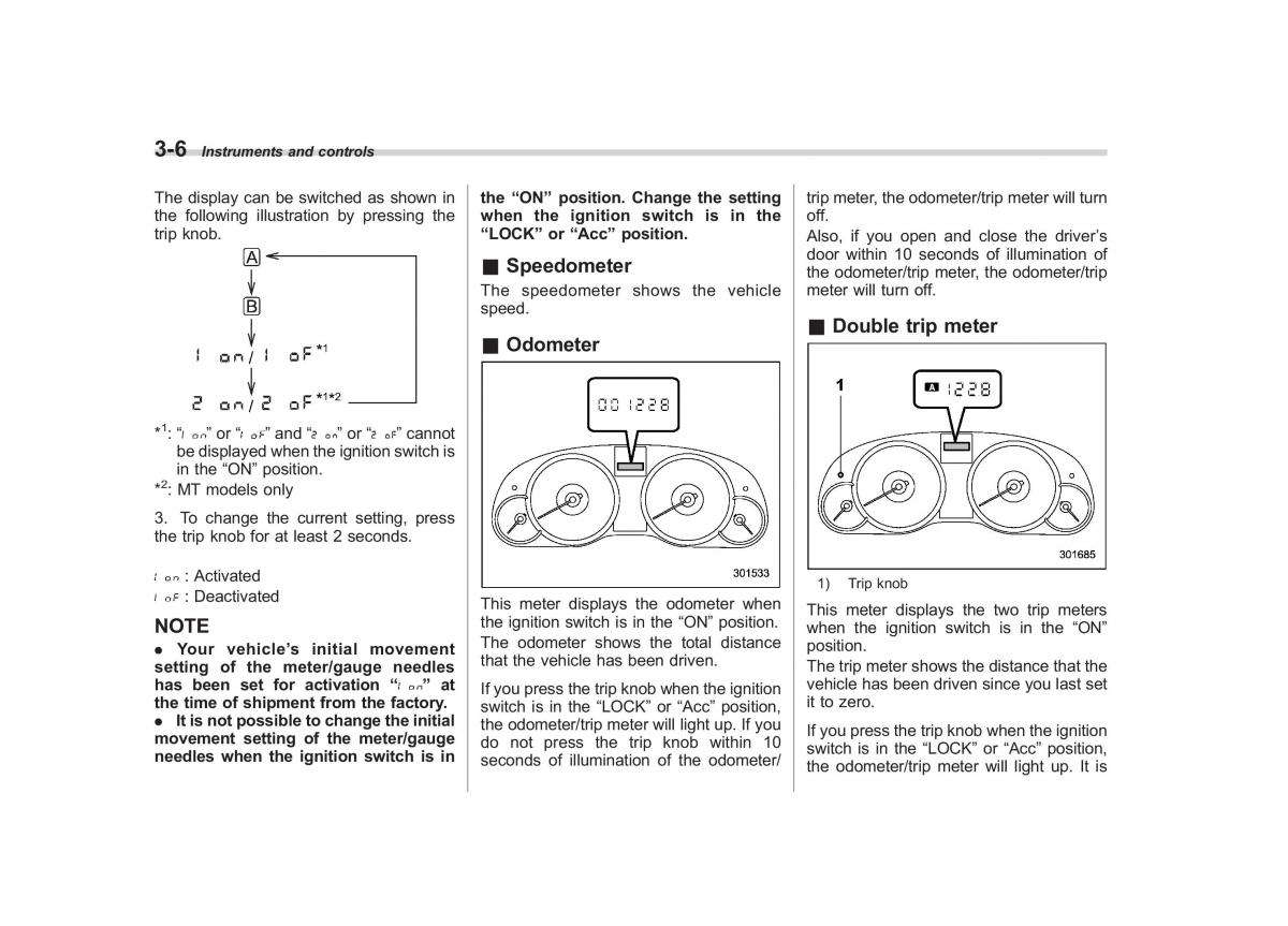 Subaru Outback Legacy IV 4 owners manual / page 125