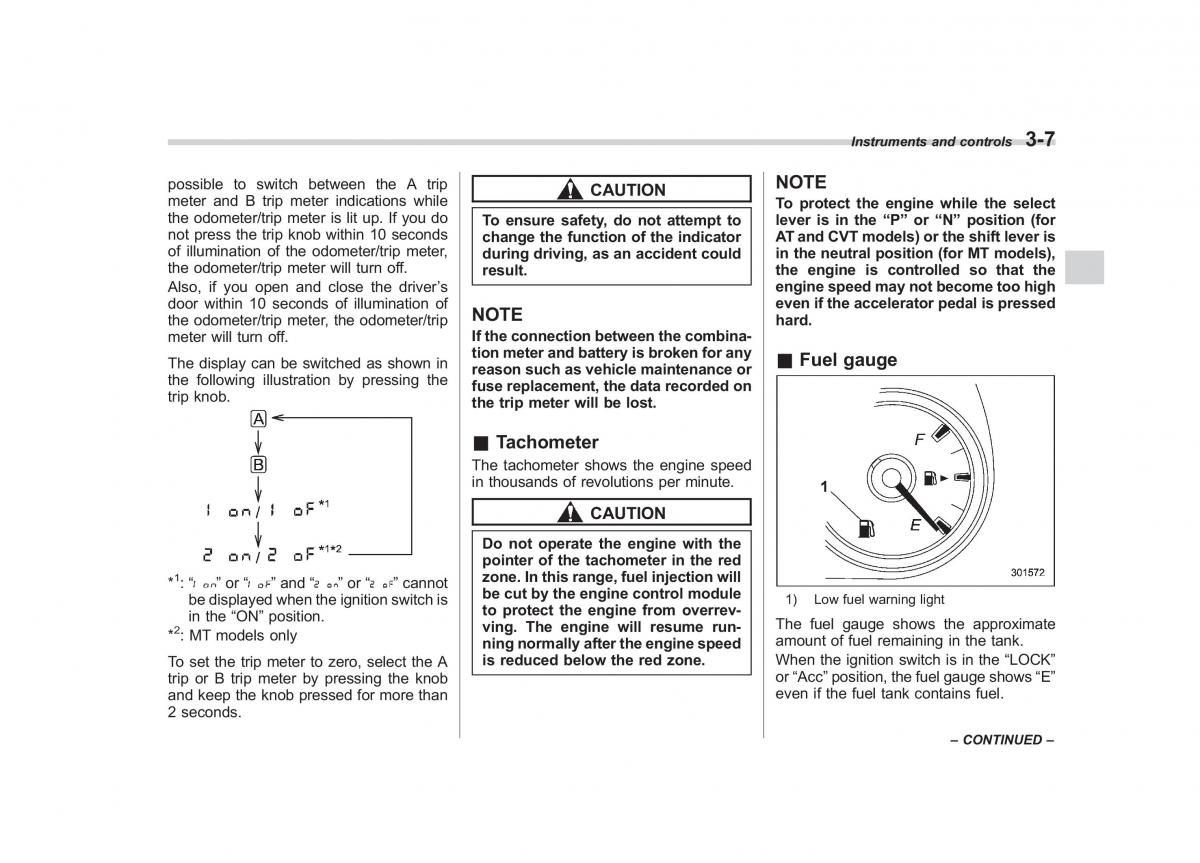 Subaru Outback Legacy IV 4 owners manual / page 126