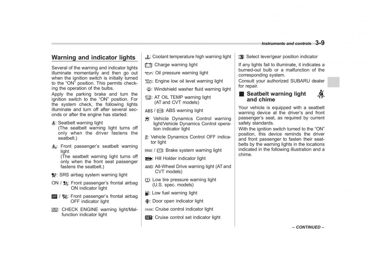 Subaru Outback Legacy IV 4 owners manual / page 128