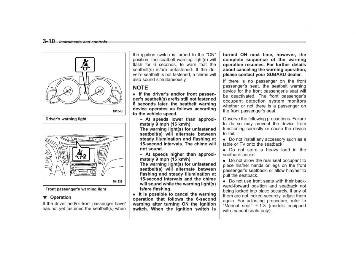 Subaru Outback Legacy IV 4 owners manual / page 129