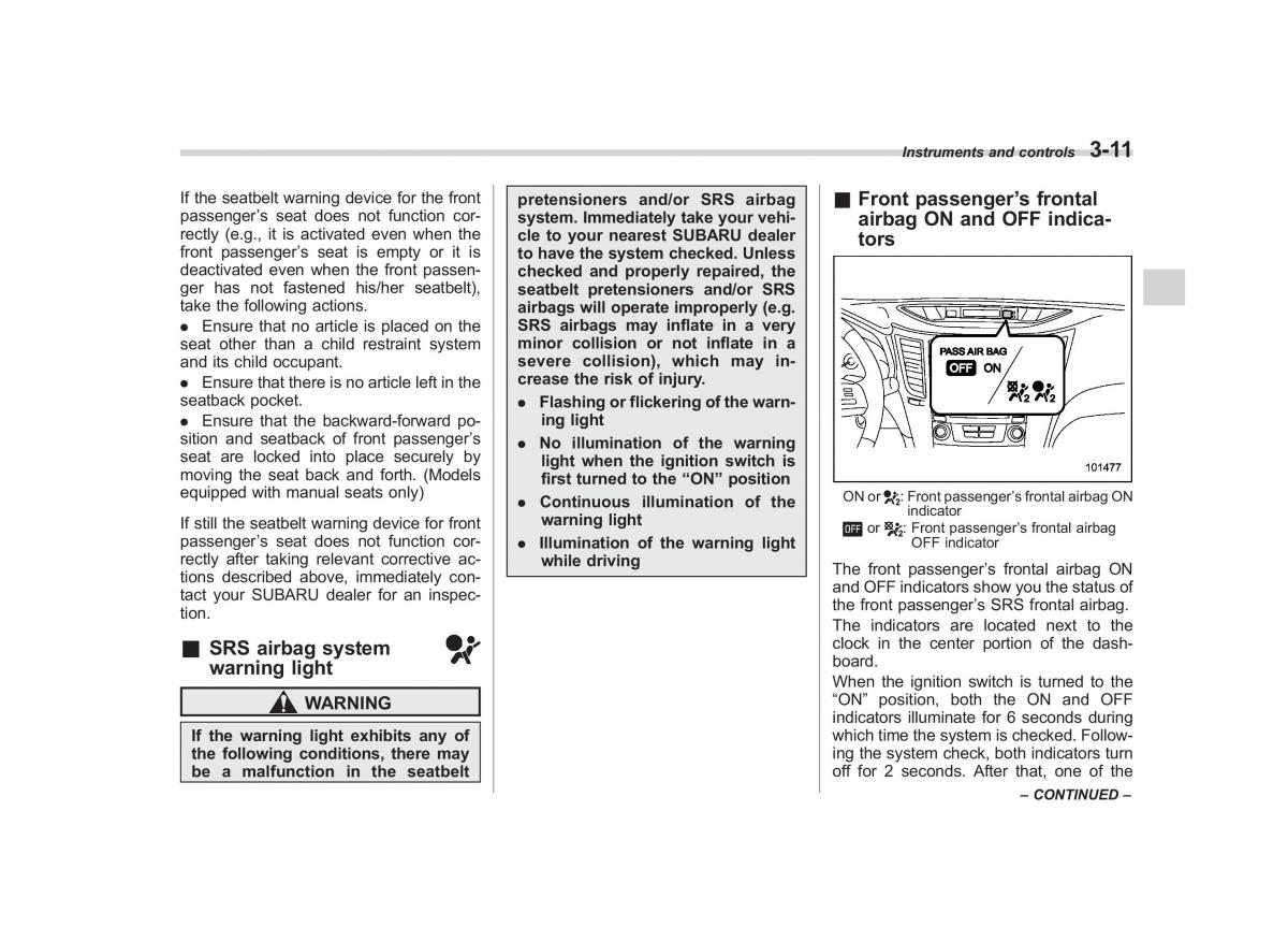 Subaru Outback Legacy IV 4 owners manual / page 130