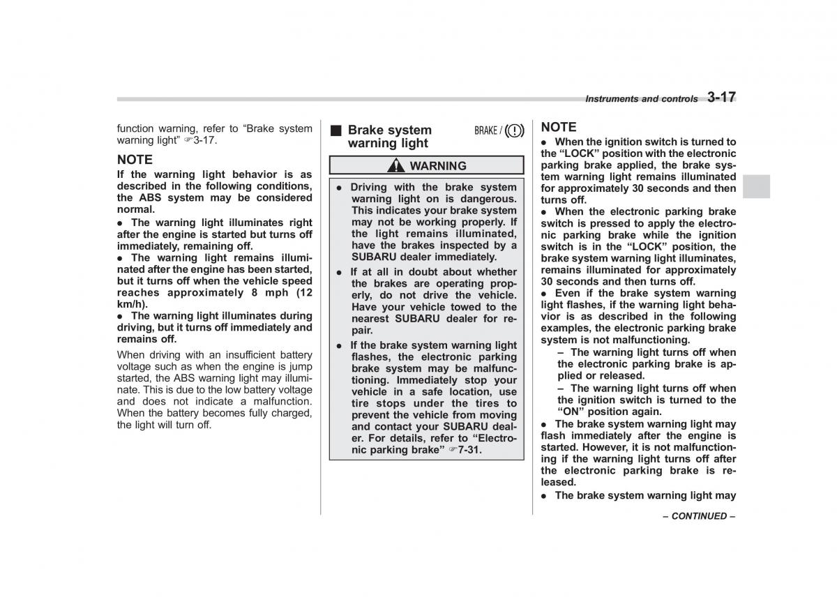 Subaru Outback Legacy IV 4 owners manual / page 136