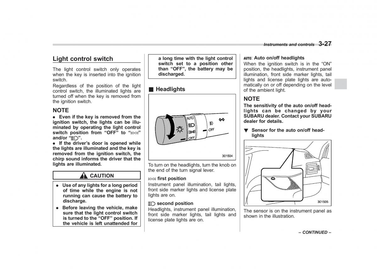 Subaru Outback Legacy IV 4 owners manual / page 146