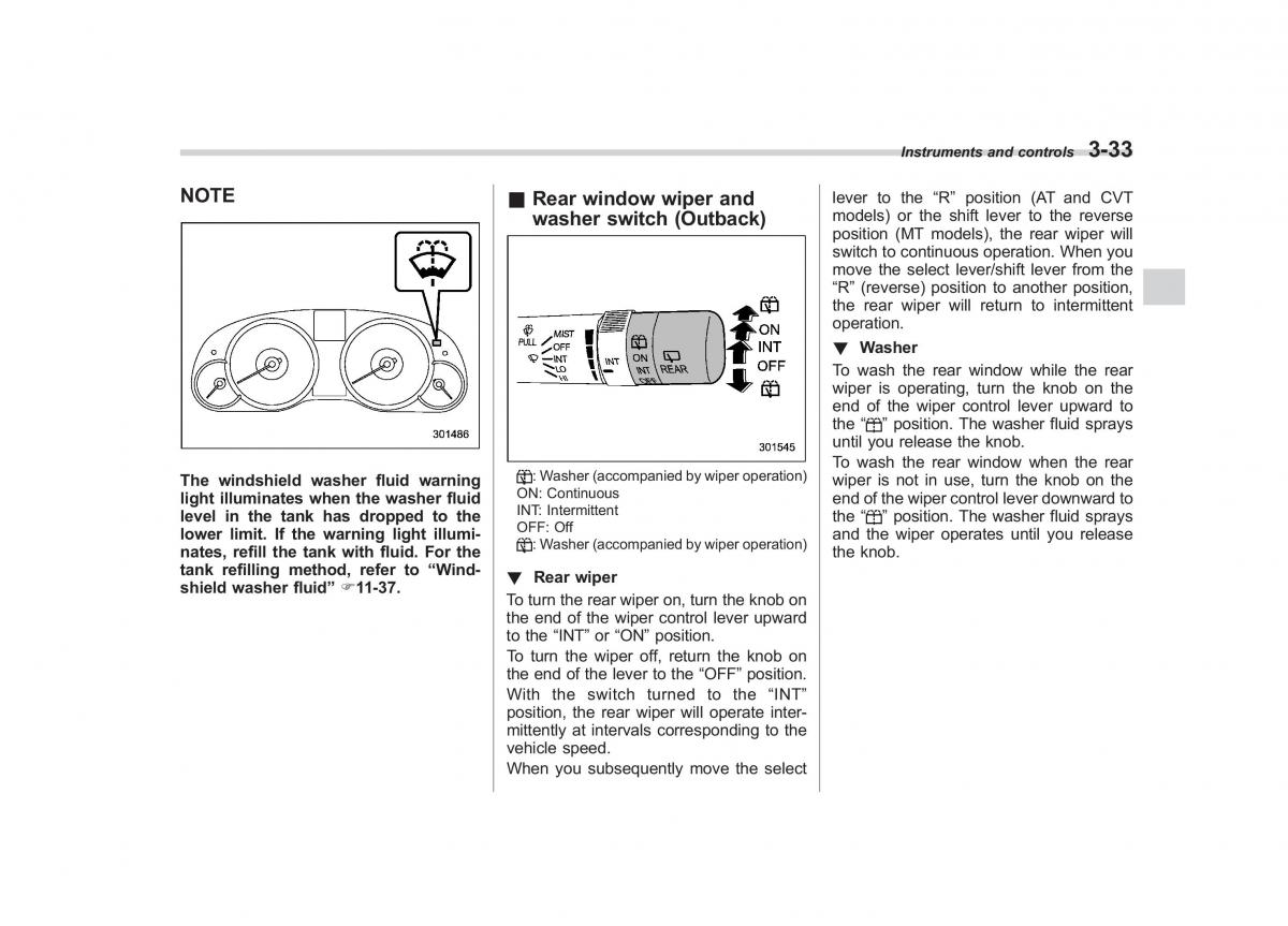 Subaru Outback Legacy IV 4 owners manual / page 152