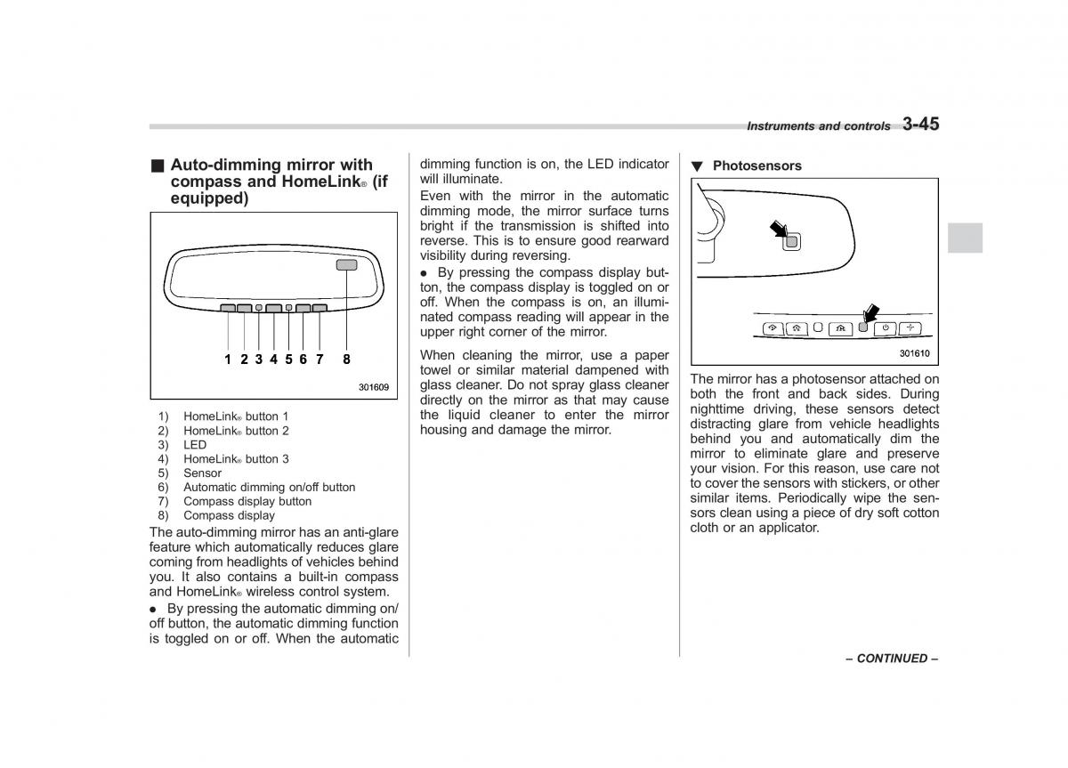 Subaru Outback Legacy IV 4 owners manual / page 164