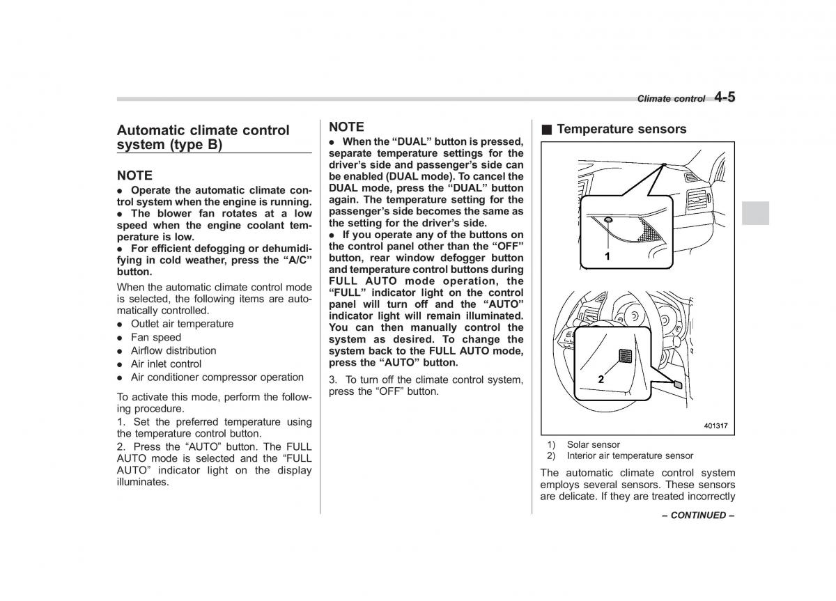 Subaru Outback Legacy IV 4 owners manual / page 176