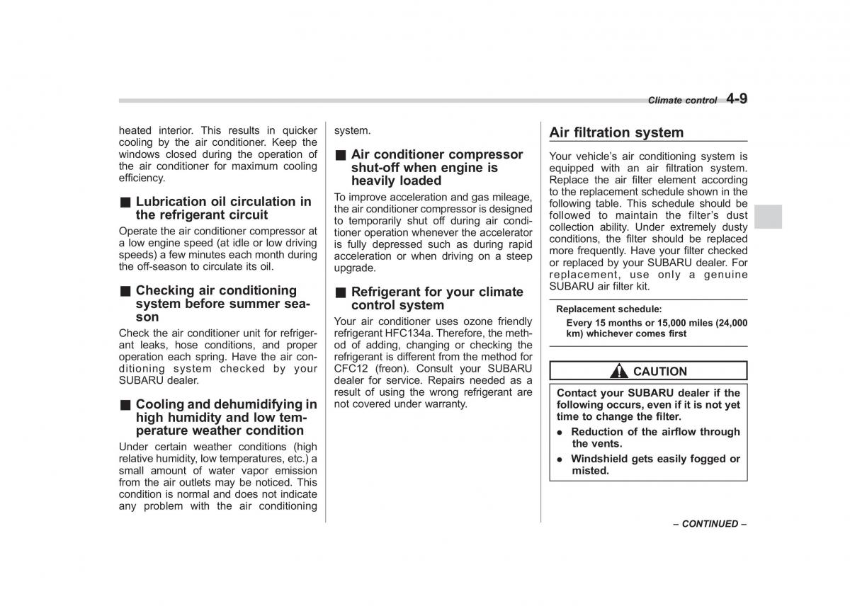 Subaru Outback Legacy IV 4 owners manual / page 180