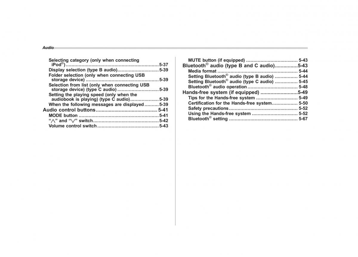 Subaru Outback Legacy IV 4 owners manual / page 185