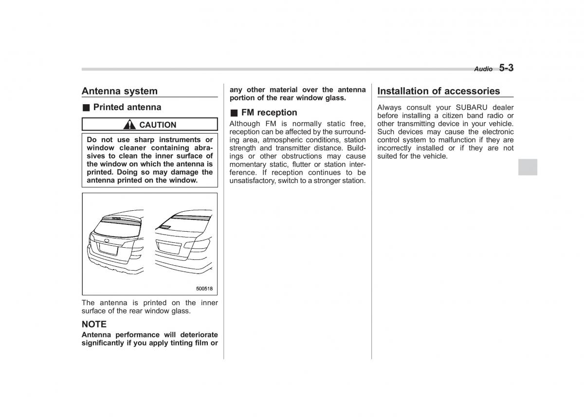 Subaru Outback Legacy IV 4 owners manual / page 186