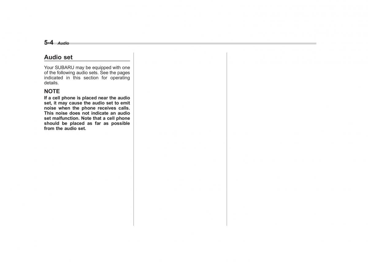 Subaru Outback Legacy IV 4 owners manual / page 187