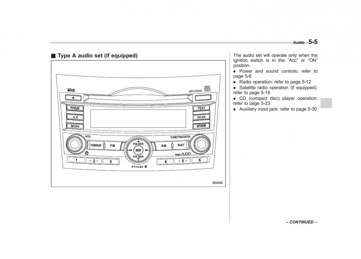 Subaru Outback Legacy IV 4 owners manual / page 188