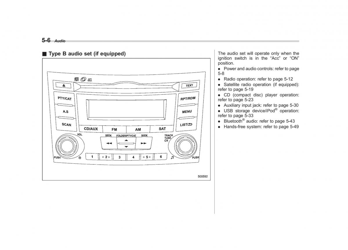 Subaru Outback Legacy IV 4 owners manual / page 189