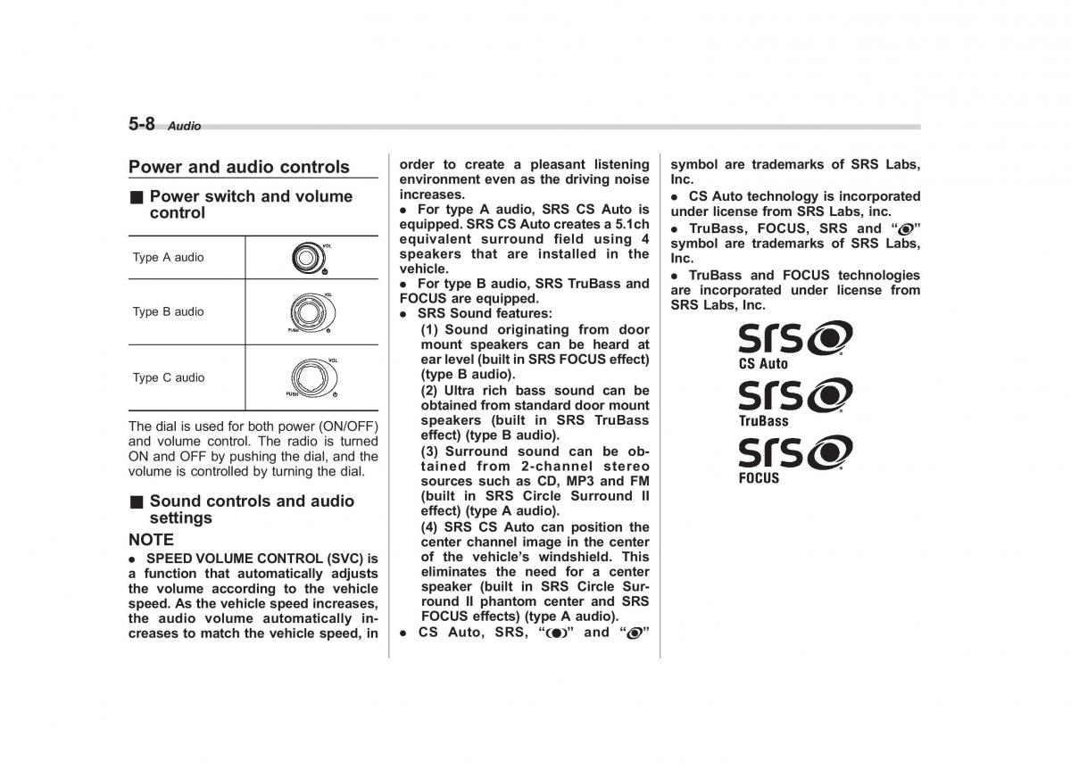 Subaru Outback Legacy IV 4 owners manual / page 191