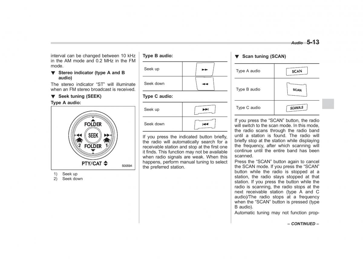 Subaru Outback Legacy IV 4 owners manual / page 196