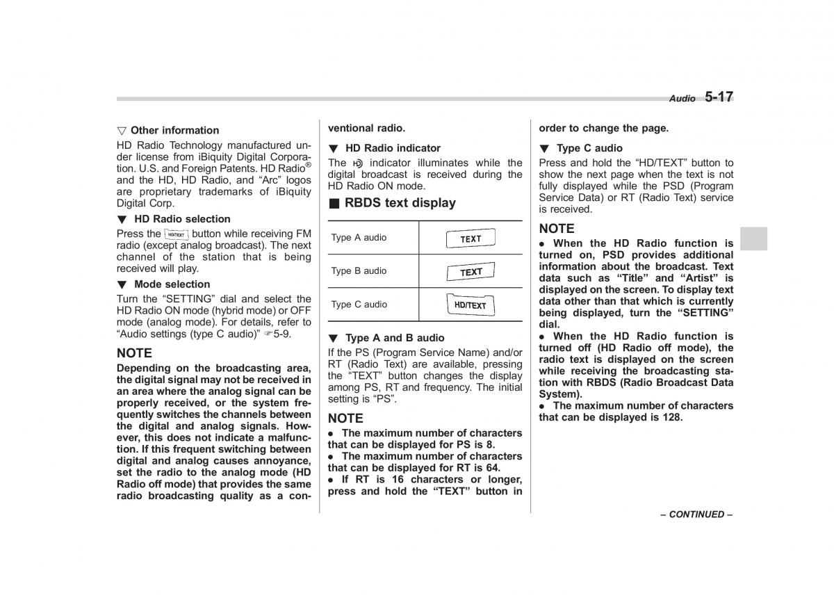 Subaru Outback Legacy IV 4 owners manual / page 200