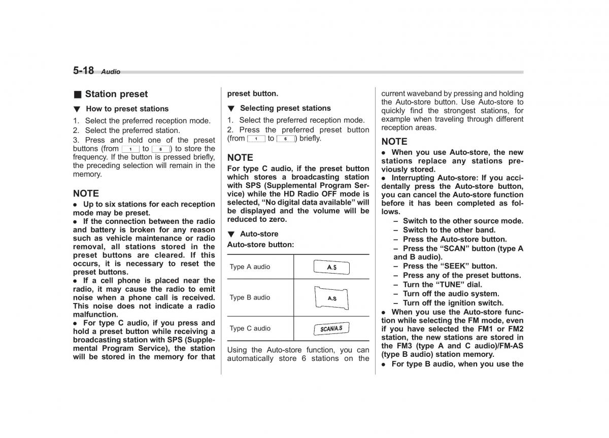 Subaru Outback Legacy IV 4 owners manual / page 201