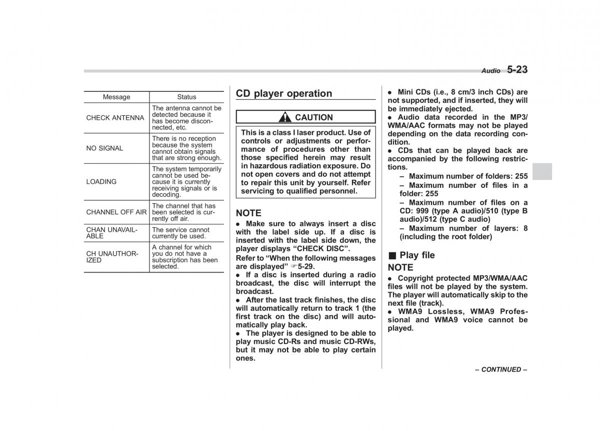 Subaru Outback Legacy IV 4 owners manual / page 206