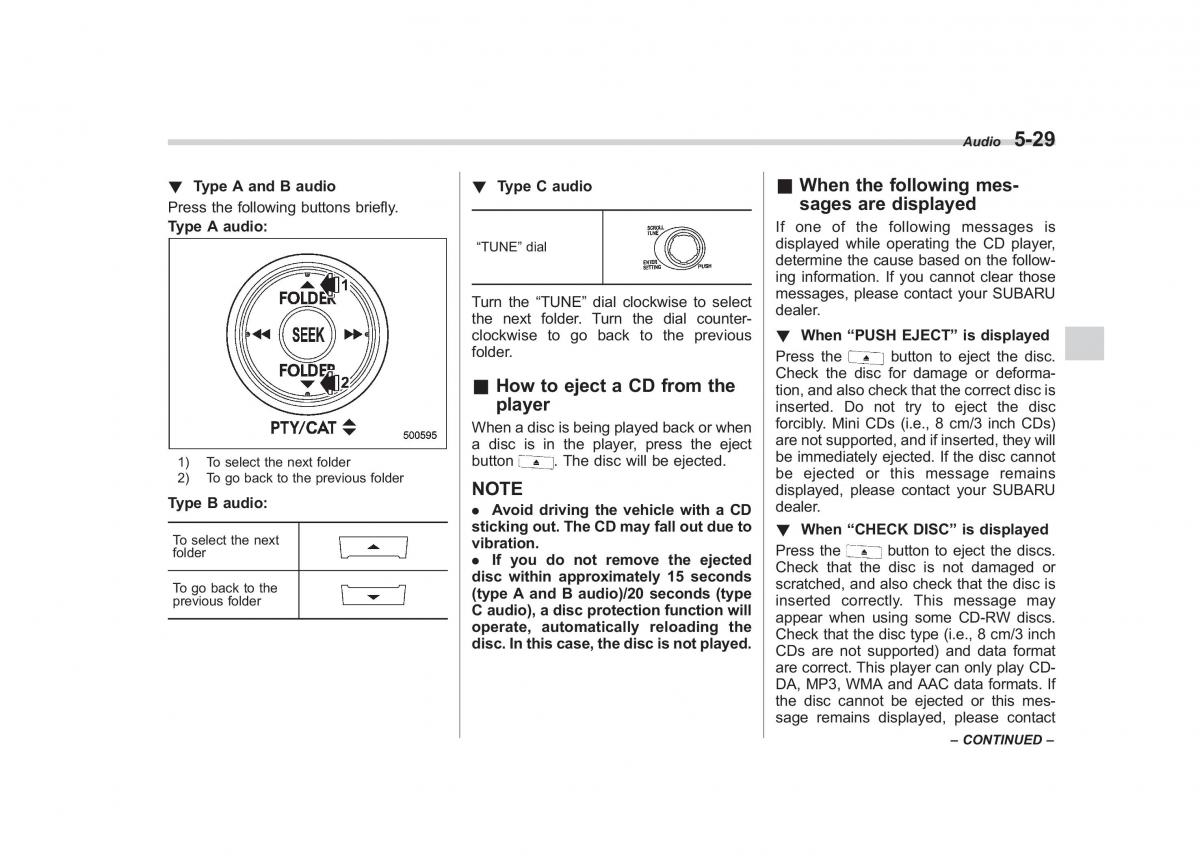 Subaru Outback Legacy IV 4 owners manual / page 212