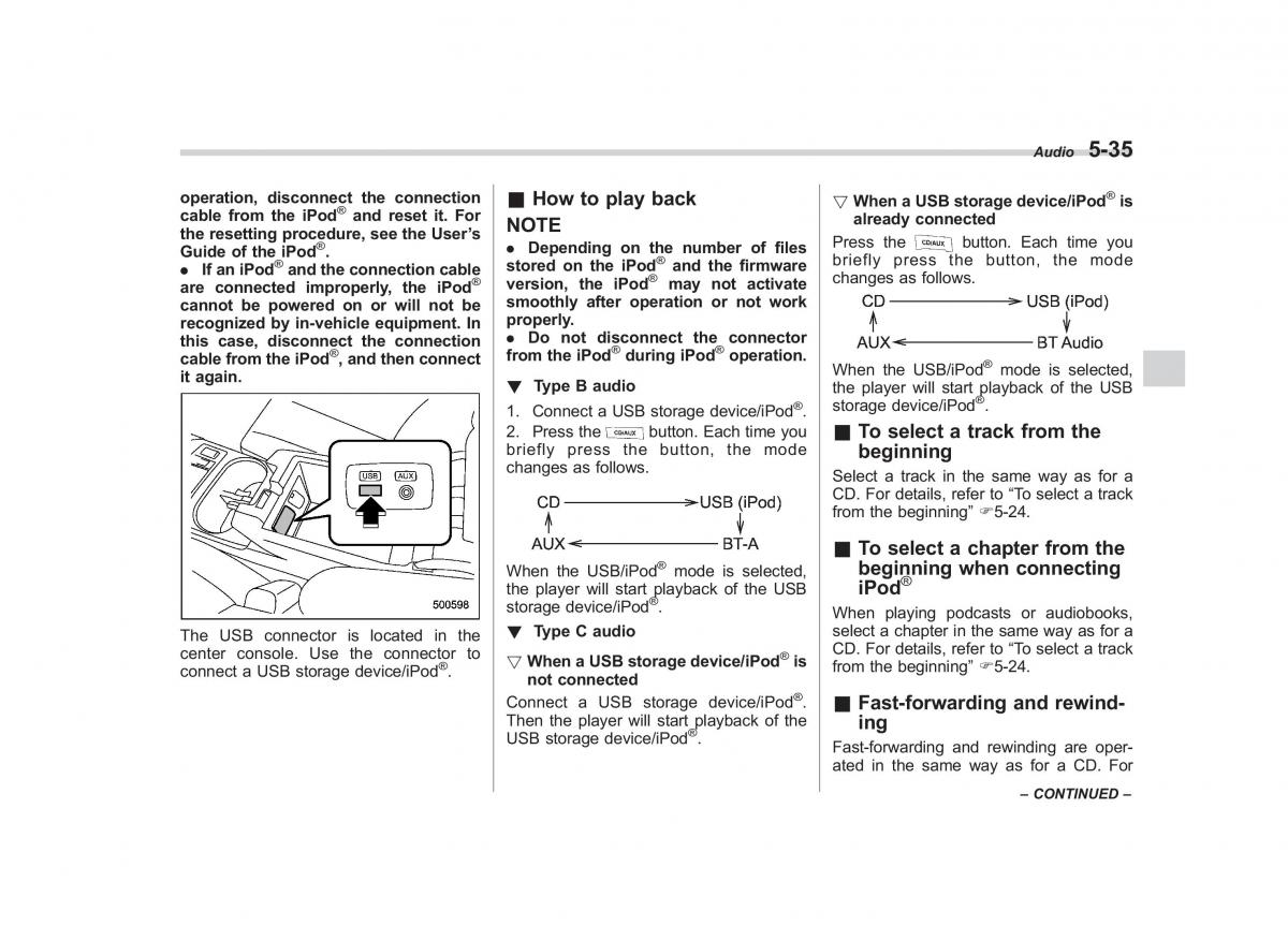 Subaru Outback Legacy IV 4 owners manual / page 218