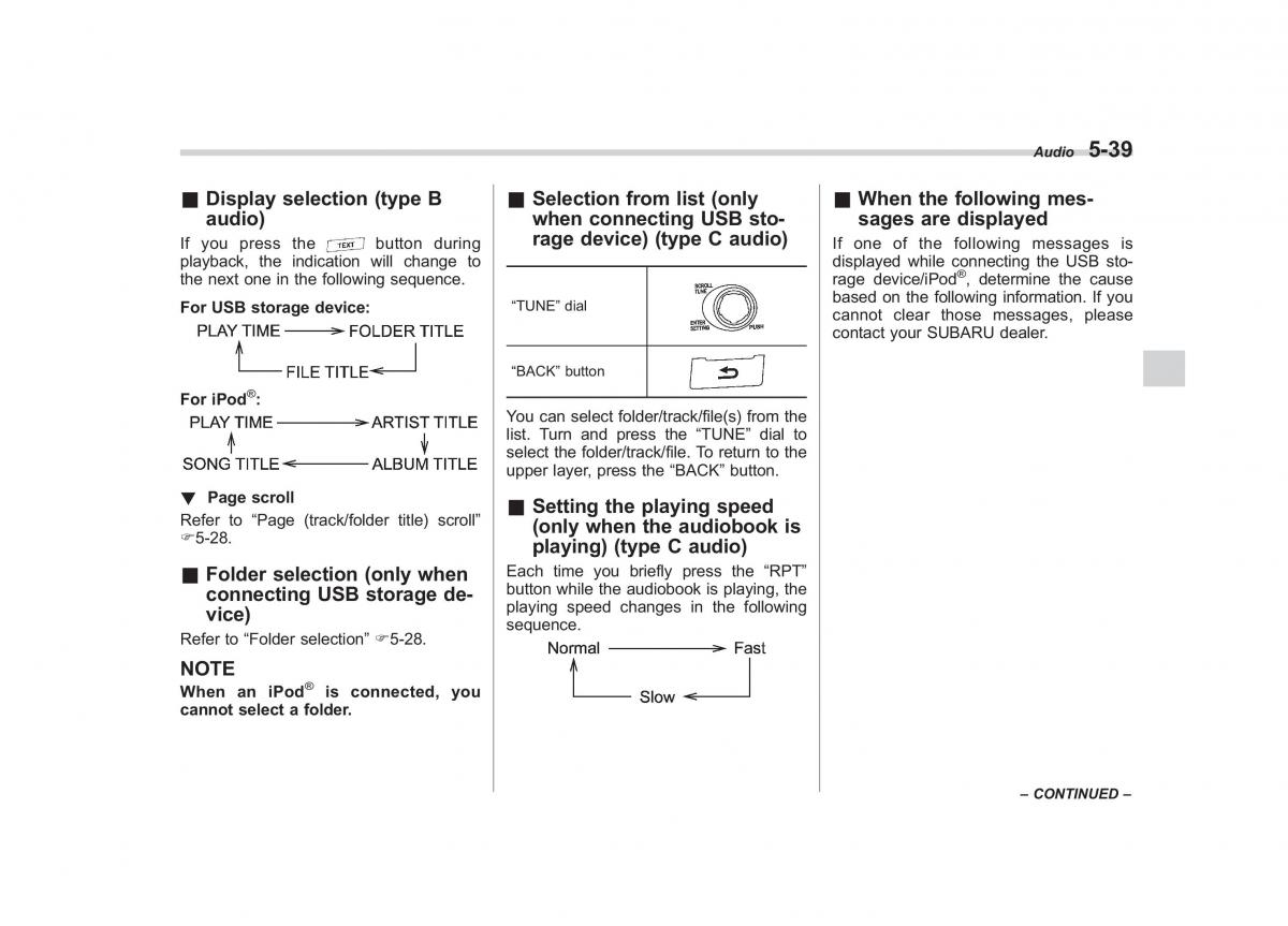 Subaru Outback Legacy IV 4 owners manual / page 222