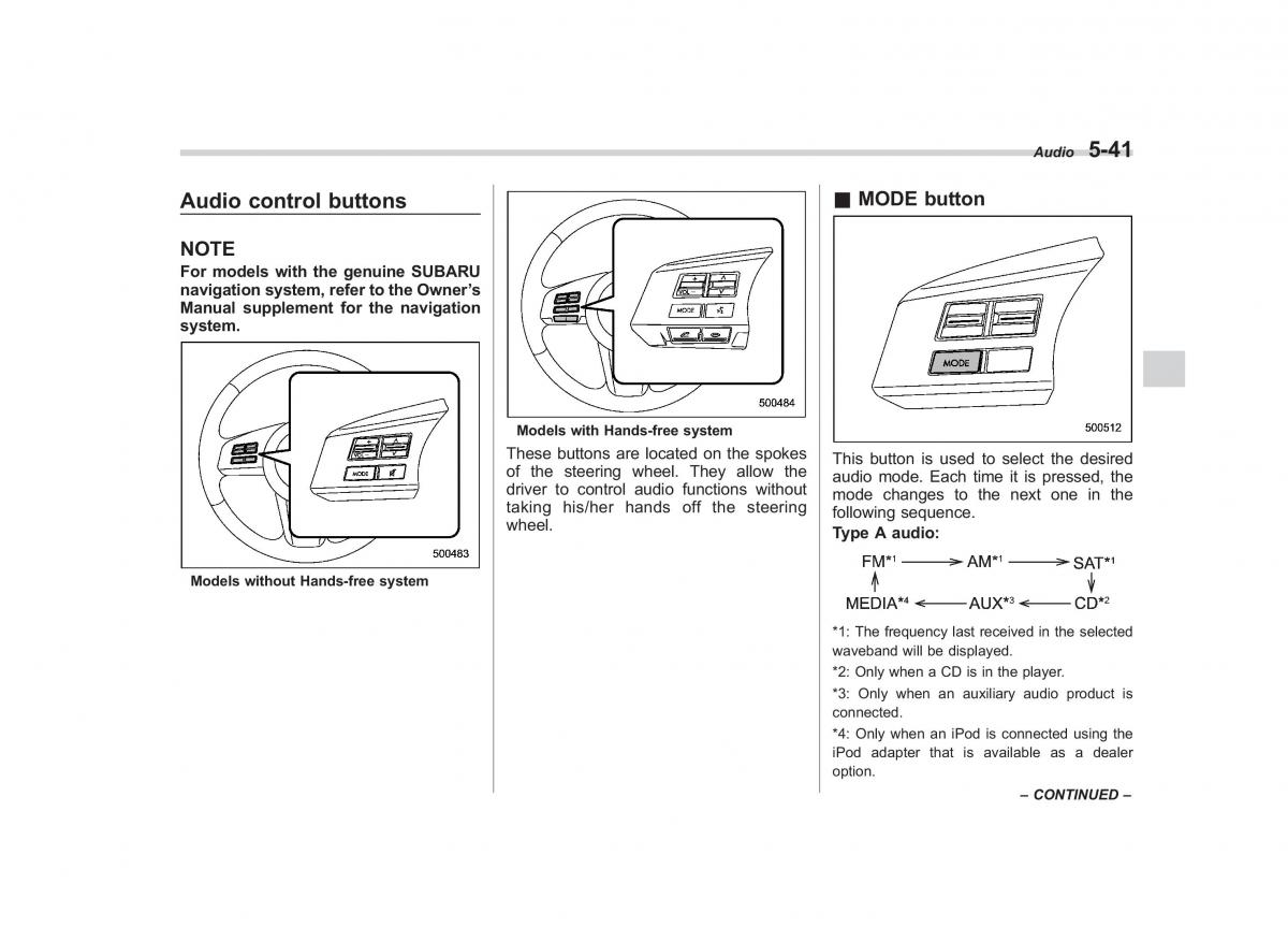 Subaru Outback Legacy IV 4 owners manual / page 224