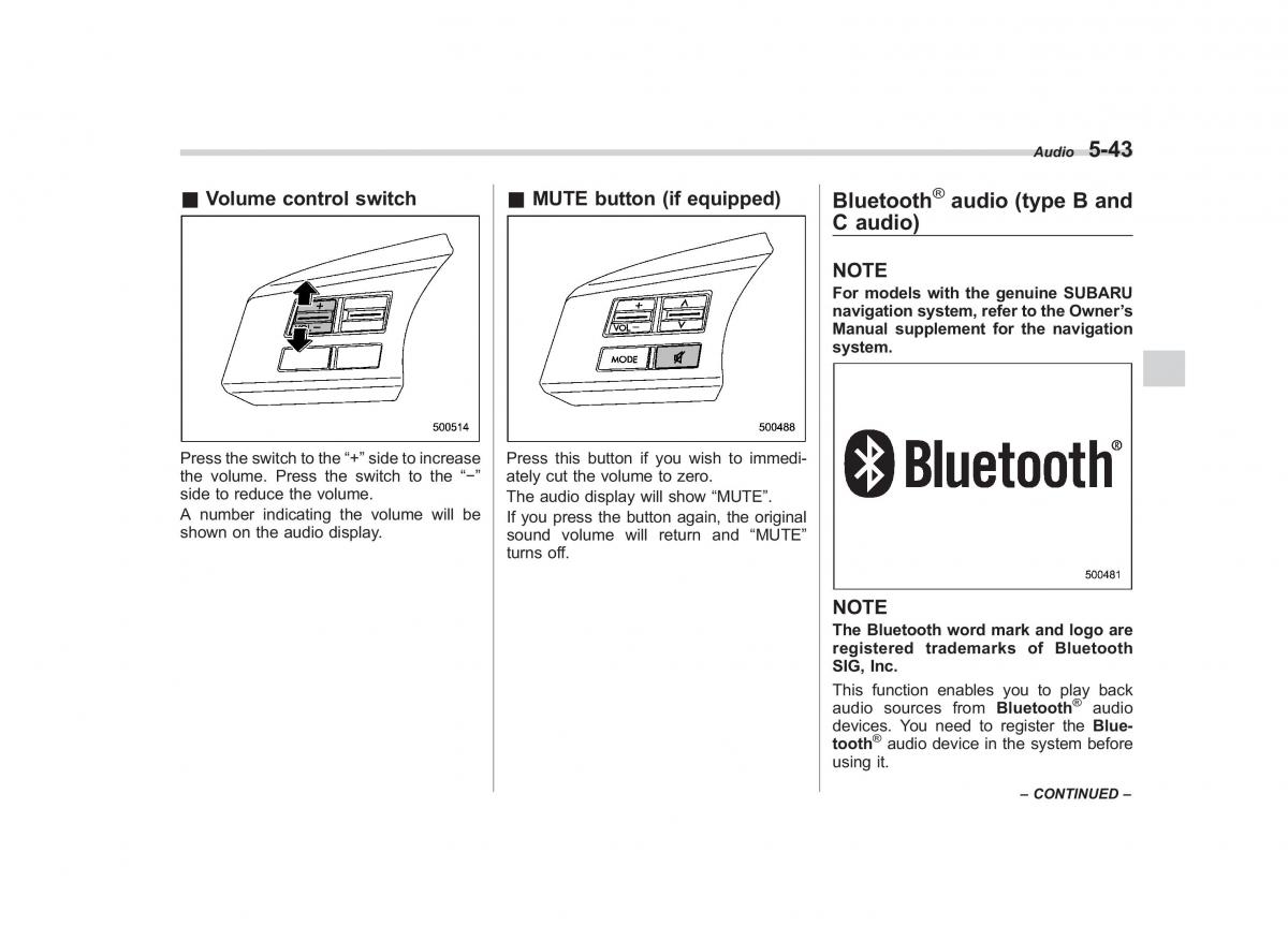 Subaru Outback Legacy IV 4 owners manual / page 226