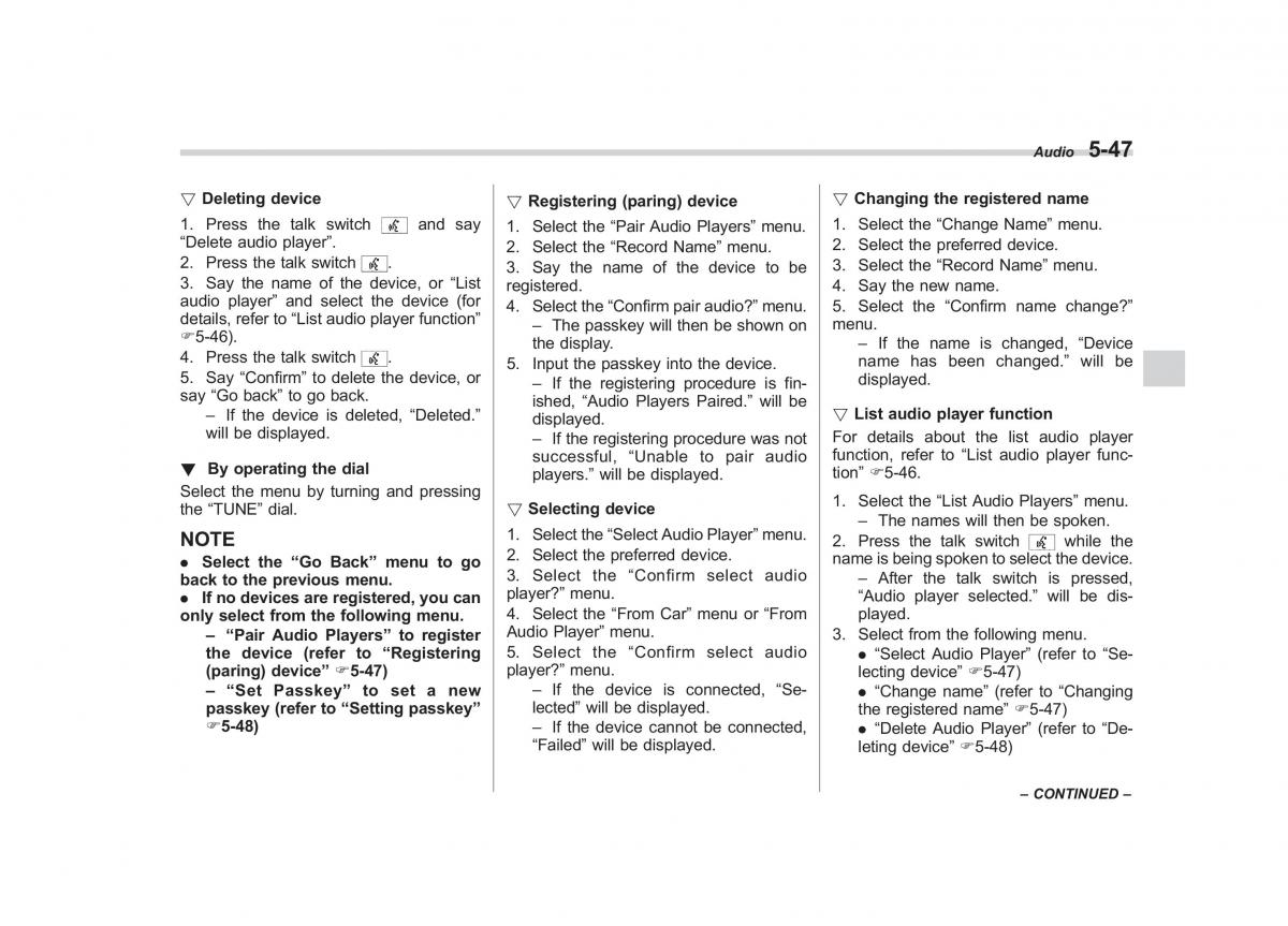 Subaru Outback Legacy IV 4 owners manual / page 230