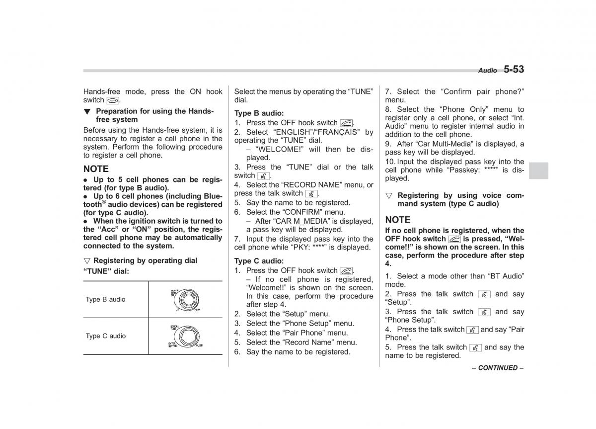 Subaru Outback Legacy IV 4 owners manual / page 236