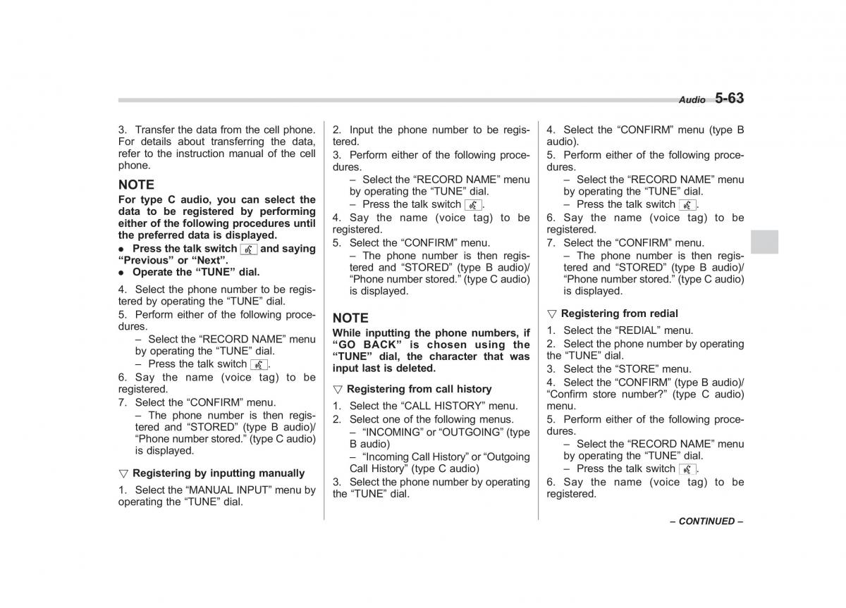 Subaru Outback Legacy IV 4 owners manual / page 246