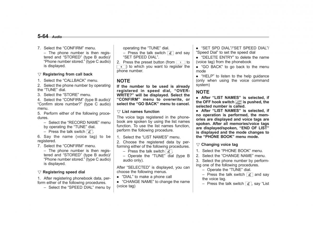 Subaru Outback Legacy IV 4 owners manual / page 247